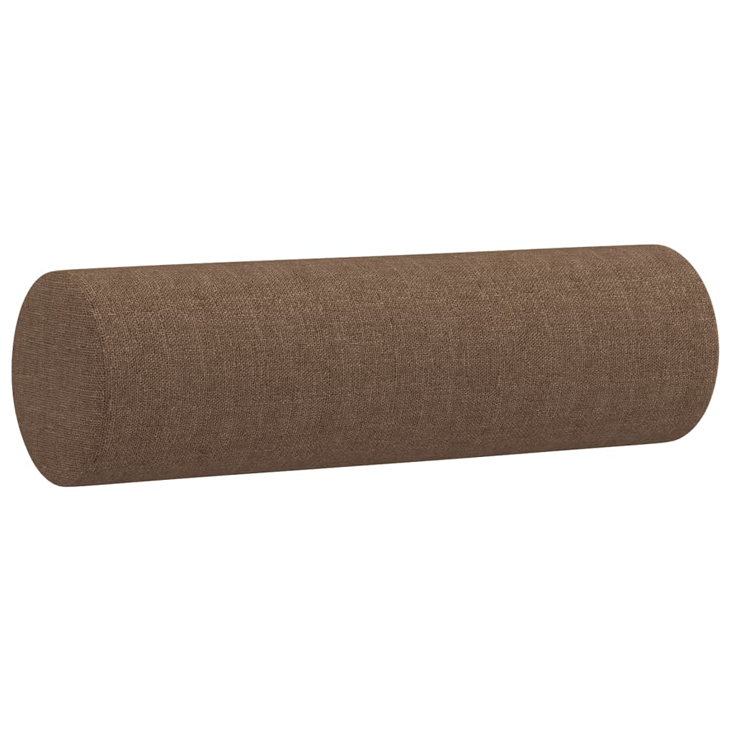 2 Seater Sofa with Decorative Cushions Brown 120 Cm Fabric