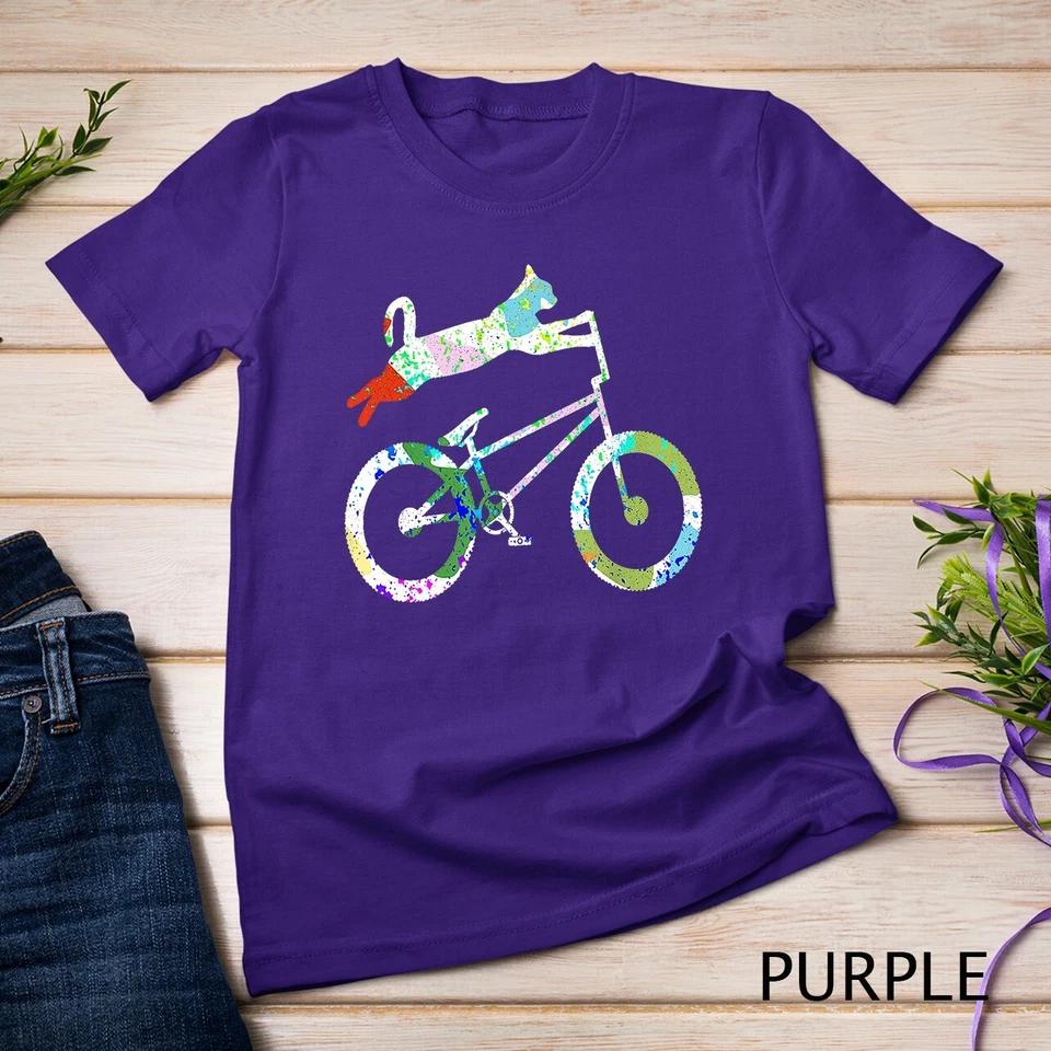 Cat On BMX Bike Kitten Lover Bike Cycling Bicycle Gift T-Shirt Unisex T-shirt 6 S