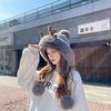 Skull Cap Antlers Hat Beanie Hat Winter Plush Hat Cute Knit Beanie  Warm