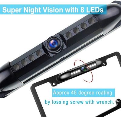 US License Plate Metal Frame Car License Plate Frame Auto Reverse Backup Rear View Camera CMOS HD LED Night Vision