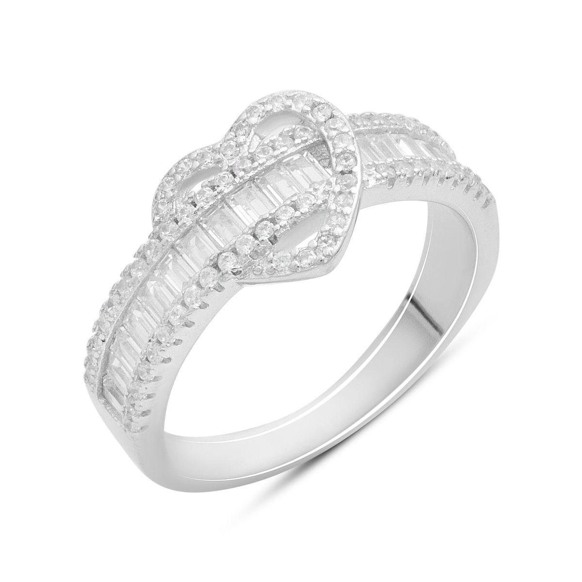 

Серебряное кольцо с фианитами, вес изделия 3,76 гр (2180746) 18 білий