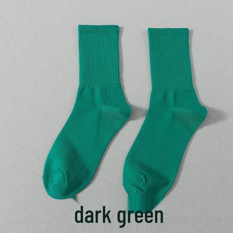 Zhuji Women's Colorful Mid-Calf Socks - Fashionable Candy Colors for Spring & Autumn, Versatile Japanese Style Trendy Solid Socks