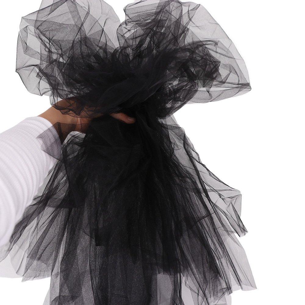 Multi Layer Gothic Bridal Tulle Gauze Black Wedding Veil Bridal Veil with Hair Comb  Proposal