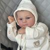 BZDOLL Realistische 48cm 19inch Reborn Babypuppe mit 3D-bemalter Haut, Soft-Touch-Vinyl Neugeborenes Bebe Mädchen Spielzeug Kunst Weihnachtsgeschenk