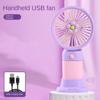 Plastic USB Charging Fan Handheld Desktop Fan Cartoon Mini Portable Fan  Cooling