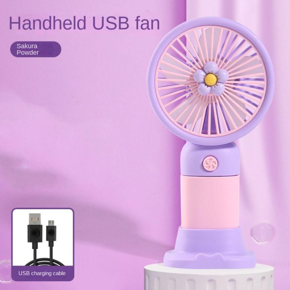 Plastic USB Charging Fan Handheld Desktop Fan Cartoon Mini Portable Fan Cooling