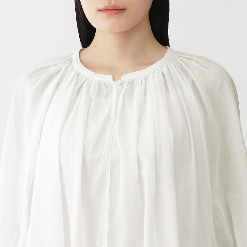 MUJI Strong-Twist Short Sleeve Blouse