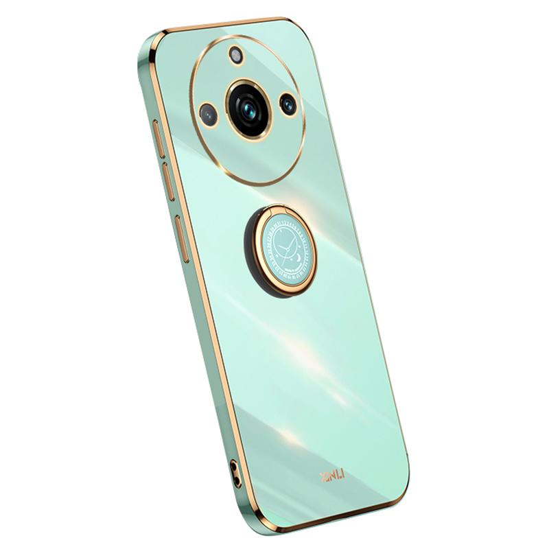 

XINLI Phone Case for Realme 11 Pro 5G/11 Pro+ 5G Electroplated TPU Back Cover with Ring Kickstand Cyan