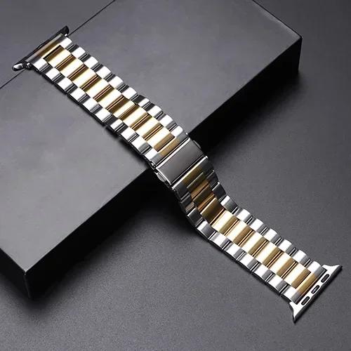 Stainless Steel Strap For Apple Watch Ultra 2 49mm 45mm 41mm 40mm 44mm 46mm Watch Strap Metal Bracelet For iWatch 10 9 8 7 6 5 4