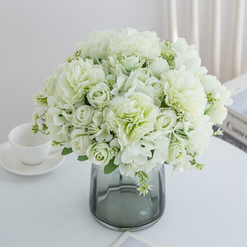 Silk Roses Carnation Cheaper Artificial Flowers Wedding Party Vase for Home Decoration Accessories Christmas Garland Scrapbook