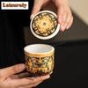Tangka Enamel Color Travel Tea Set Kit Traditional 1 Cups Tea Making Organizer Portable Outdoor Tote Bag Ornaments Craft Gift
