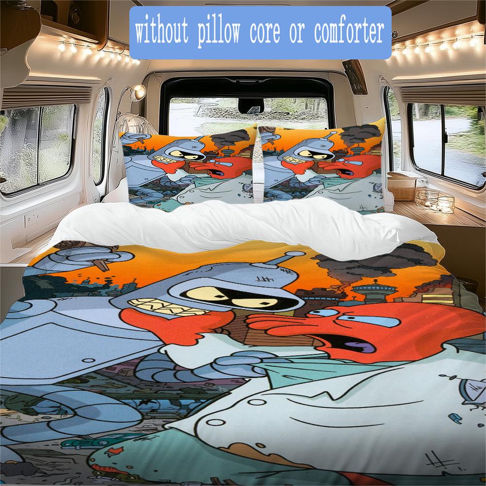 Robot cartoon Pattern Bedding,Quilt Set Quilt Cover Pillowcase Home Birthday Gift (1*duvet cover+2*pillowcase,without core)XSJT0917350