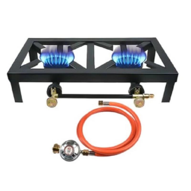 ZISIZ Double-Head Cast Iron Courtyard Stove with Stand