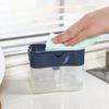 2 in 1 Kitchen Sink Soap Liquid Dispenser Box Easy Press Dishwash Liquid Box with Dishcloths Pot Sponge Brush