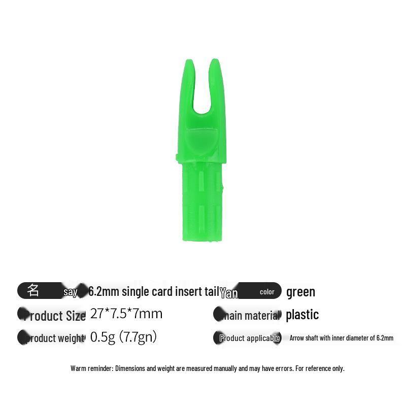 Multicolor Anti-Nail Plastic Arrow Nock with Inner Insert and Outer Wrap, Various Specifications Available.