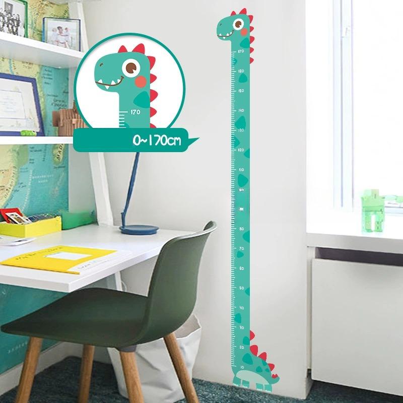 Adorable Cartoon Animal Height Measuring Ruler Sticker Dinosaur Giraffe Design Room Kindergarten Wall Decor Removable