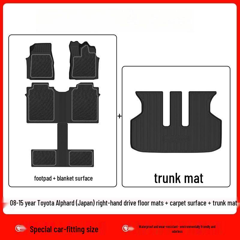 Toyota Alphard 20 Series RHD TPE Anti-Slip, Wear-Resistant Floor & Trunk Mats