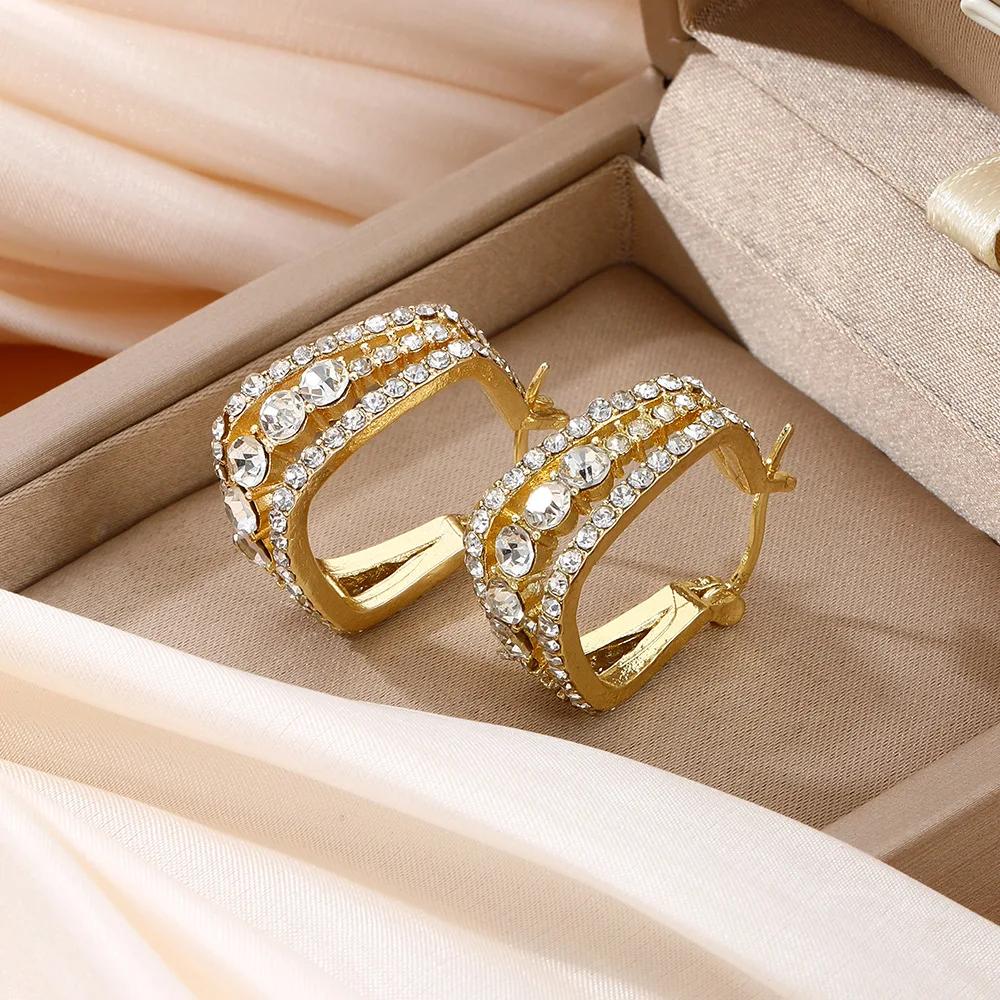 Vintage Punk Exaggerate Simple Niche Design Personality Circle Toroidal Metal Earrings for Women Paty Jewerly GIfts Daily Wear