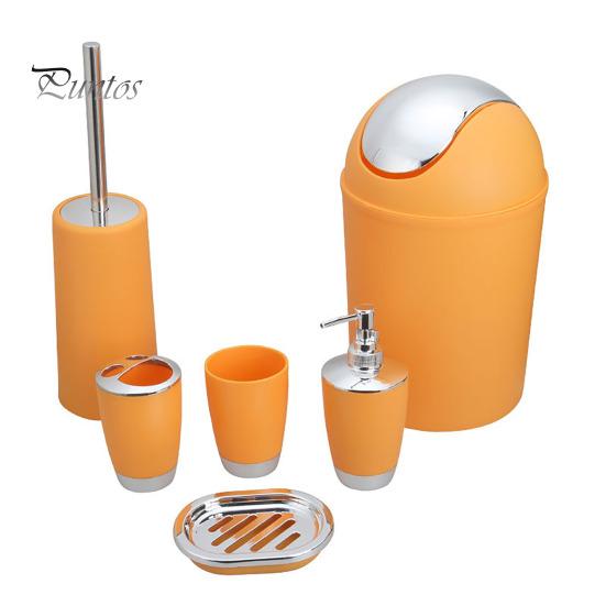 6 Teile/satz Badezimmer Kit Lotion Flasche Mundwasser Tasse Zahnbürste Tasse Seife Box WC-Bürste Mülleimer Set Toilettenartikel Veranstalter