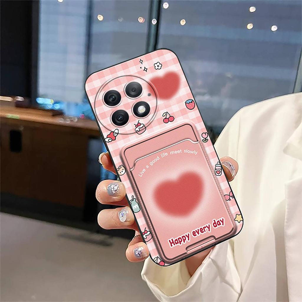 Waterproof Back Cover Phone Case For OnePlus Ace2 Pro/1+Ace2 Pro Card sleeve Cute Soft case Silicone Card slot TPU Cover