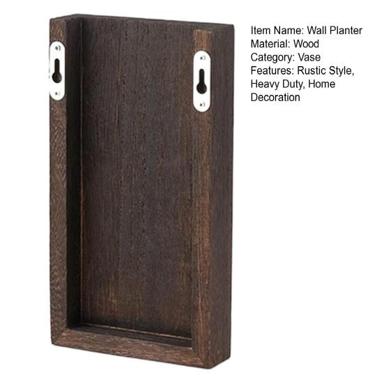 Wooden Wall Planter Rustic Farmhouse Living Room Bedroom Office Wooden Wall Mount Greenery Plants Dried Flowers Pot Vase Decoration
