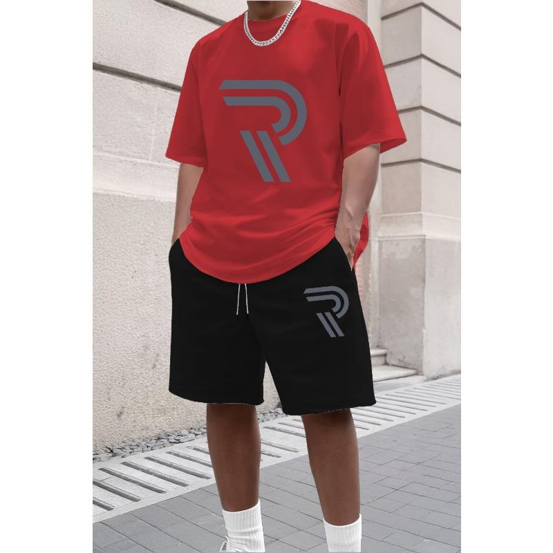 Men's Summer Short Sleeved T-shirt Set Fashion Two-piece Sportswear Casual Shorts Sportswear Men's Sportswear Set