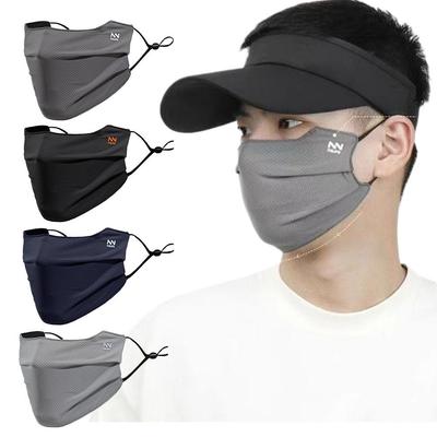 Cobertura Facial Respirável de Seda Gelo Proteção Facial UV Lavável Reutilizável Máscara Facial de Proteção Solar para Motocicleta Corrida Ciclismo Exercício