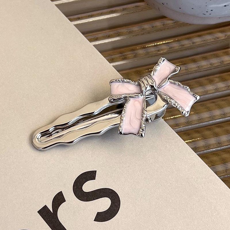 

Розовая заколка для волос с сердечком из стразов - Корейский стиль, трендовая атмосфера, милая и крутая металлическая заколка для волос