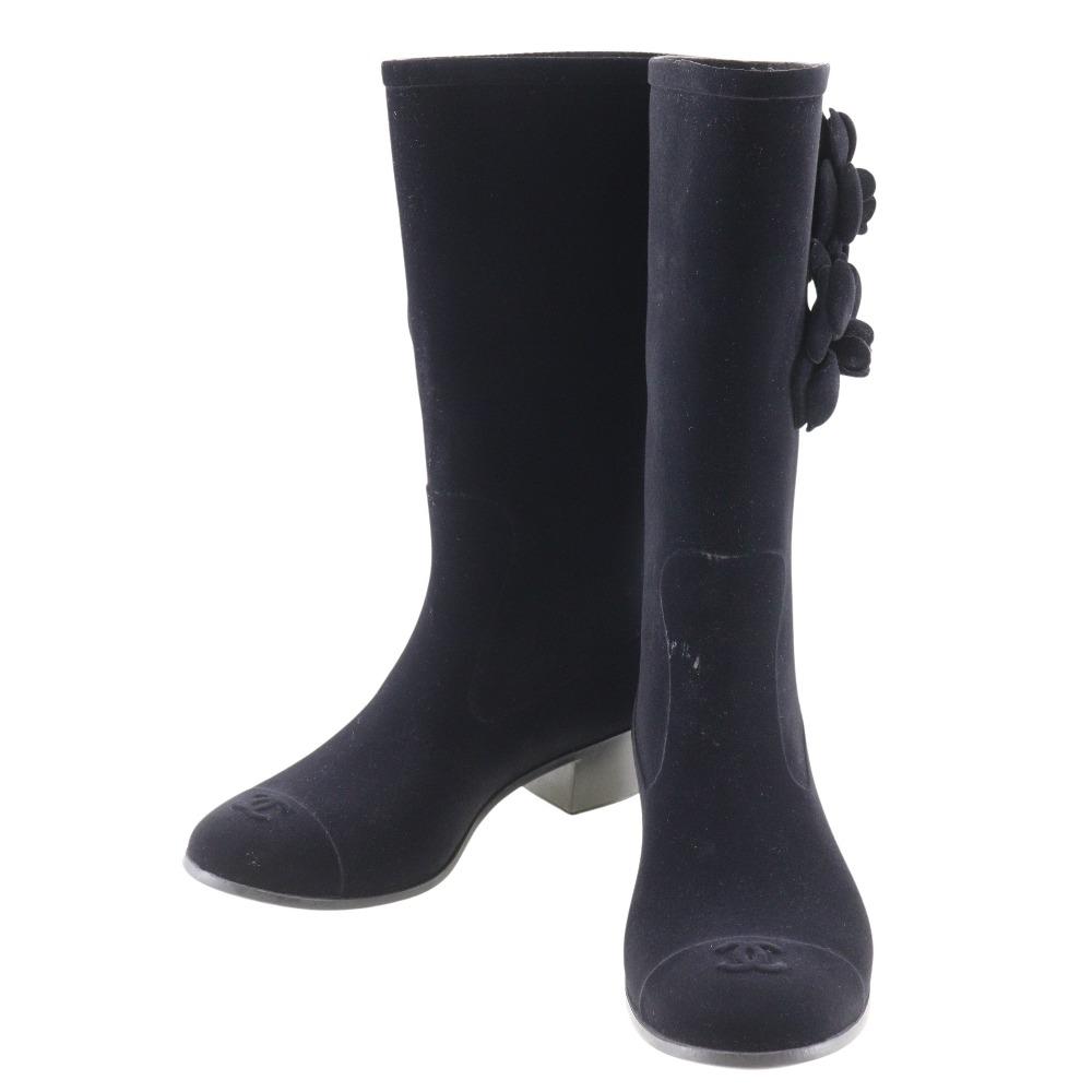 

CHANEL Camelia boots G26648X31173 Suede Women Used