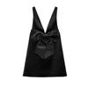 Fall and Winter New Women's Clothing Sequin and Deep V Neck Bows Decorative Cinched Sleeveless Dress 4772228