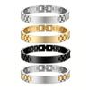 2025 Trendy Stainless Steel Curved Men's Bracelet with Engravable Watchband - European & Korean Style