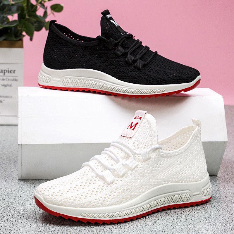 Breathable Flyknit Mesh Women's Casual Shoes - Korean Style, Soft Sole, Comfortable and Trendy for Running