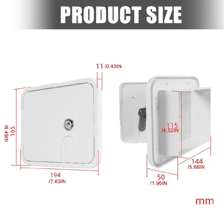 RVs Power Cord Hatches Cover ABS Trailer Storage Compartment Door With Secure Latches System And Quiet Operation