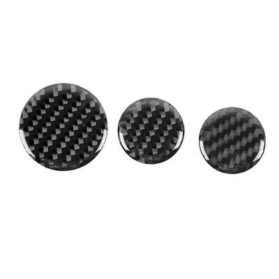 3Pcs Left Hand Driving Carbon Fiber Multimedia Knob Cover Trim Decor Fit for Mini F55 F56