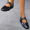 Large size French retro flat shoes women's new temperament Mary Jane retro versatile one-word shoes