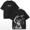 Manga Reze Graphic Printed Tshirt Chainsaw Man Anime Cool Washed Oversized T Shirt Men Women Clothing Cotton Short Sleeve Tees