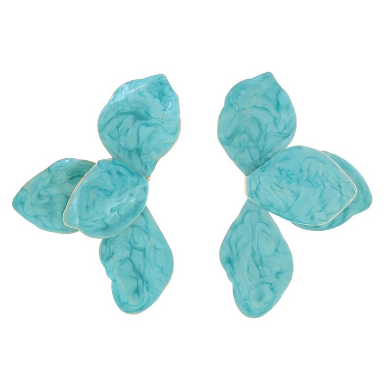 Vintage Enamel Large Flowers Metal Stud Earrings For Women Personality Wedding Party Fashion Jewelry Gifts