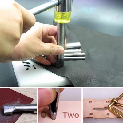 Kit d'outils à poinçonner à main creux 6 mm-10 mm, 1/8 pièces, pour le travail du cuir, poinçon à trou ovale, accessoires DIY