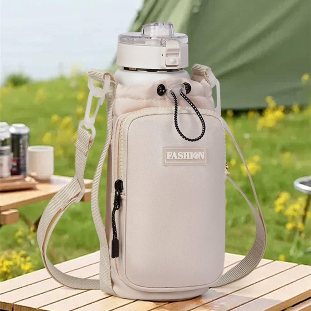 Casual Crossbody Water Bottle Bag Adjustable Shoulder Strap Water Bottle Carrier  Camping