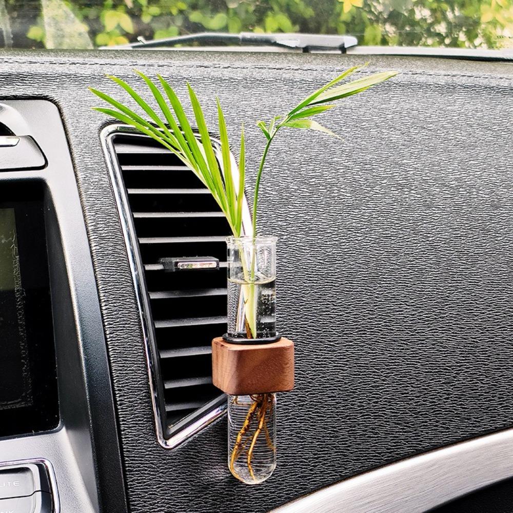 Mini Hydroponic Test Tube Vase Adjustable Car Vent Decor New Car Flower Vase Clip