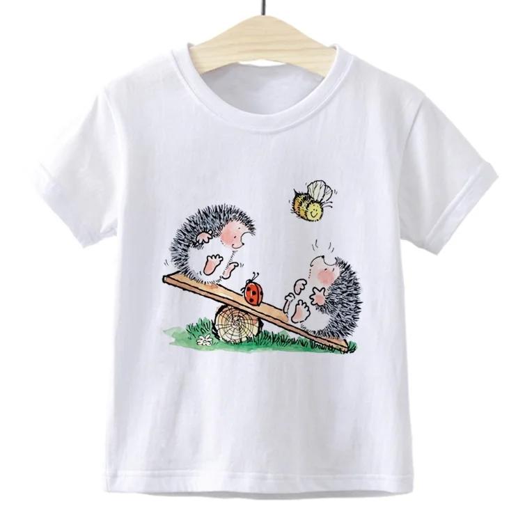 Summer Trendy Kids TShirt for Boys And Girls Cute Child Hedgehog Print Top Casual Summer Clothing for Children