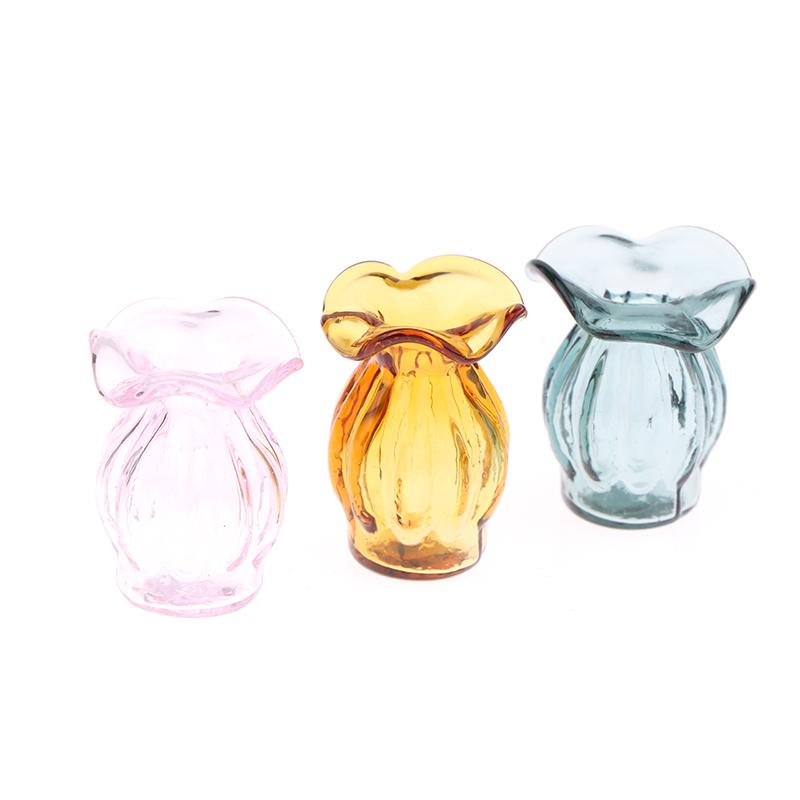 1:12 Puppenhaus Miniatur Glasvase Blumenarrangement Blumentopf Vorratsglas Garten Weihnachtshaus Dekor