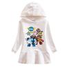 Girls' Ruffle Rainbow Princess Hoodie Dress with Long Sleeves for Spring and Autumn