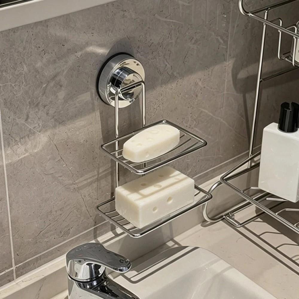 Heavy Duty Soap Tray Stainless Steel Bathroom Soap Dish Neat Storage Sponge Holder Shower Room