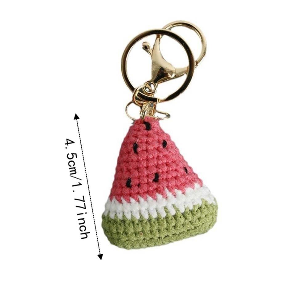 Knitted Weaving Keychain Fruit Series Wool Crochet Pendant Fashion Watermelon Pendant Bag Charm