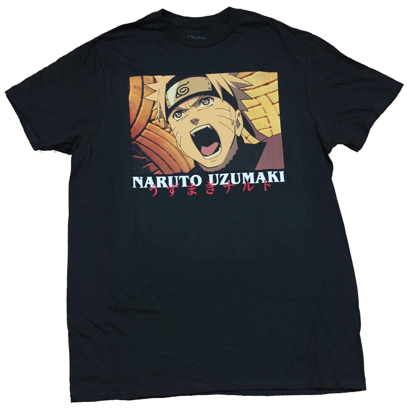 Naruto Shippuden Adult New T-Shirt - Naruto Uzumaki Orange Screaming Face Pic XXL