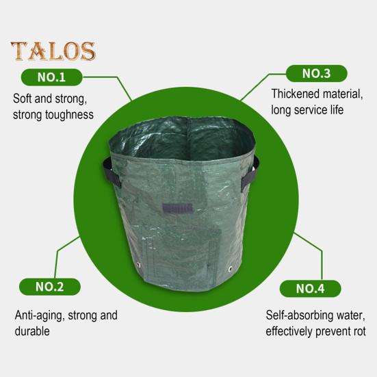 Garden Plant Grow Bag with Reinforced Handle Excellent Drainage Easy To Transport Breathable Reusable Plant Growing Bag