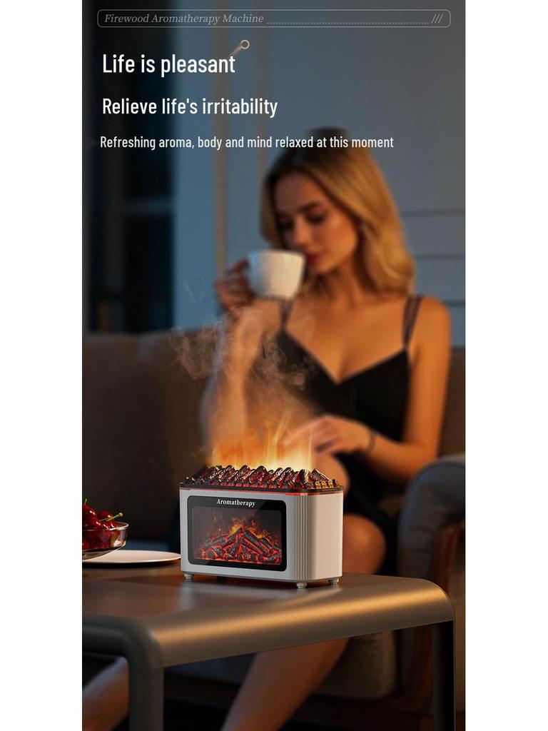 Colorful Flame Aroma Diffuser & Humidifier with Night Light - Perfect for Home, Office, or Bedroom