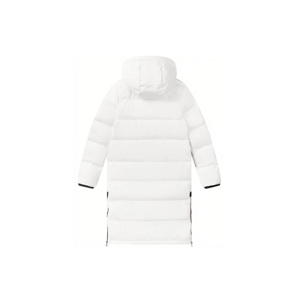 Fila Sports Warm Printed Logo Mid-Length Hooded Down Jacket Women Outerwear White F51W048940FWT
