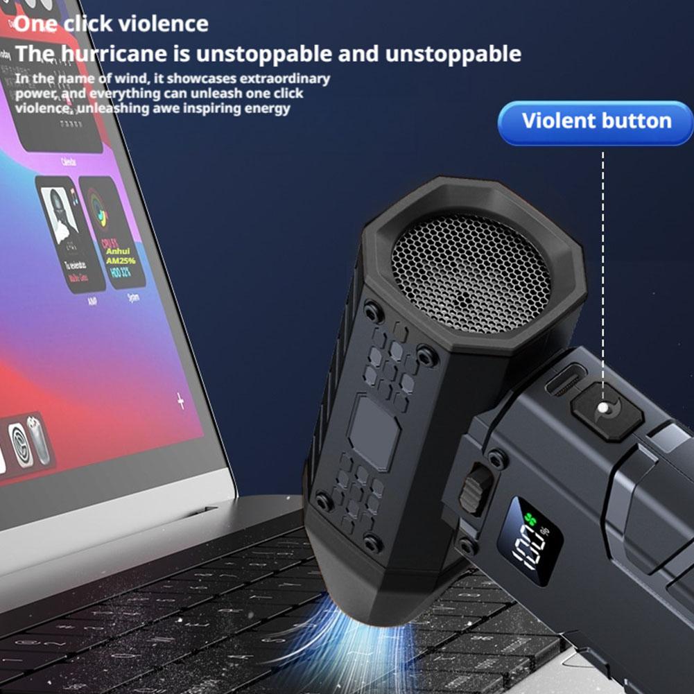 Mini Air Blower 160000 RPM Handheld Electric Turbo Jet Fan 52m/s Wind Speed Brushless Motor Turbo Violent Fan LED Display